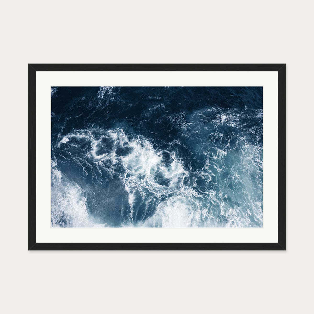 Sea Waves Wall Art Print — 50 x 70 cm — Black Frame