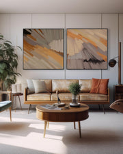 extra large framed canvas wall art prints above sofa in living room