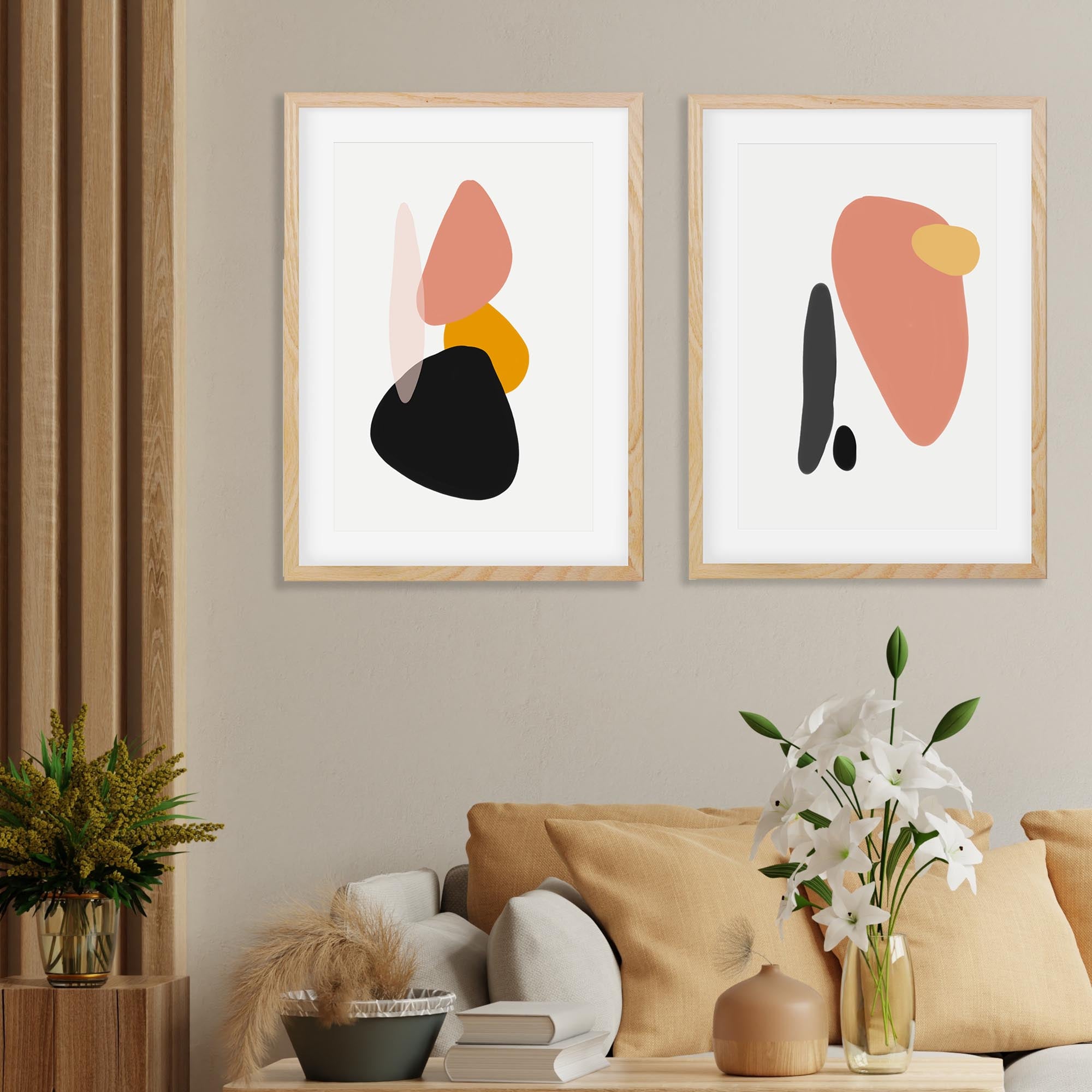 Organic Coral Shapes - Print Set Of 2