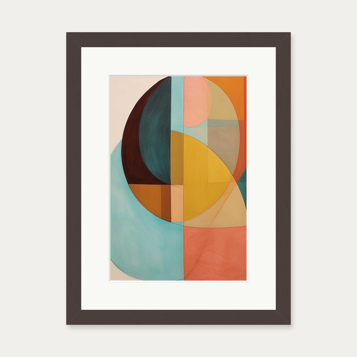 Shapes And Forms Art Print — 30 x 40 cm — Brown Frame