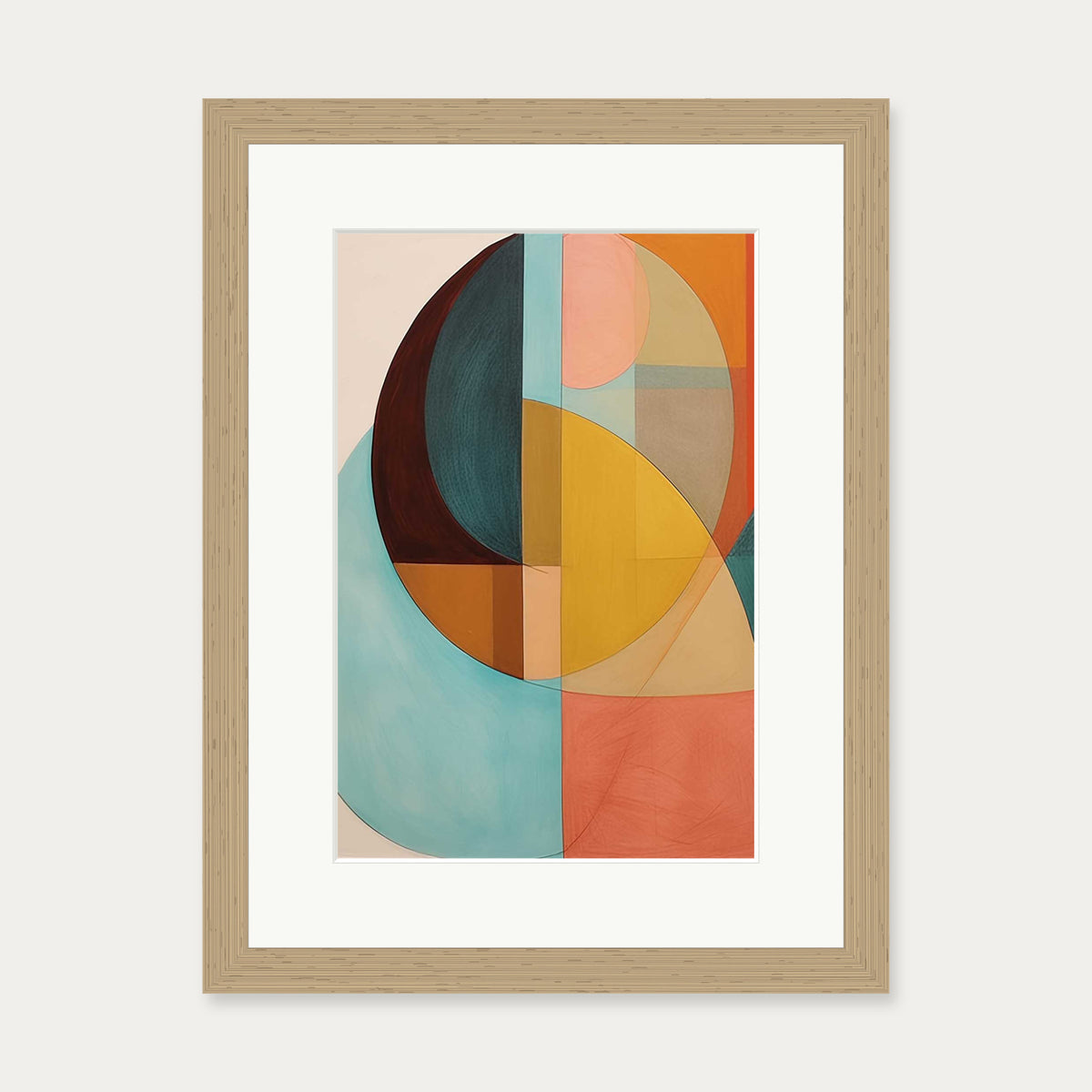 Shapes And Forms Art Print — 30 x 40 cm — Oak Frame