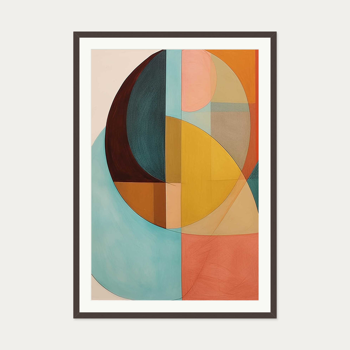 Shapes And Forms Art Print — 70 x 100 cm — Brown Frame