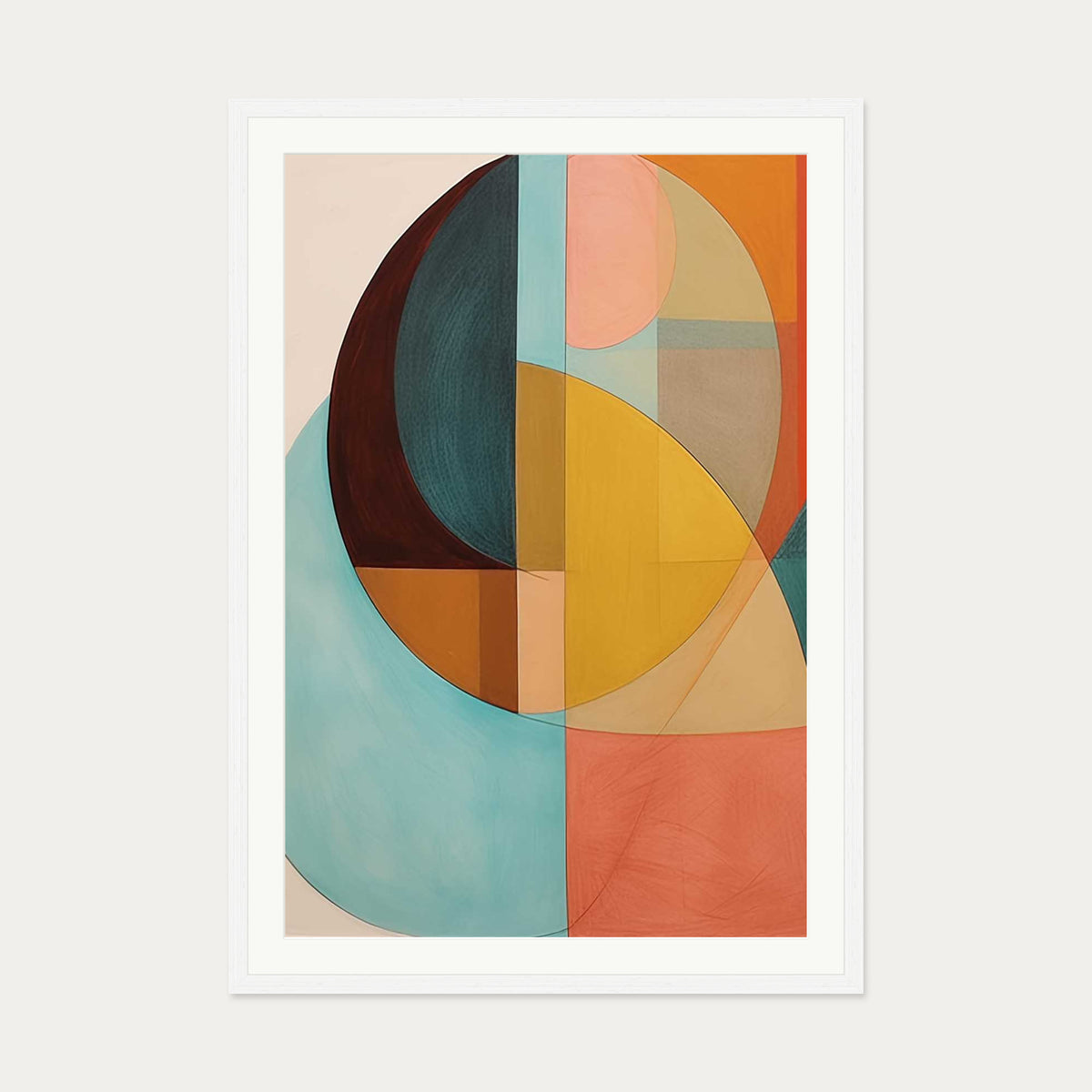 Shapes And Forms Art Print — 70 x 100 cm — White Frame