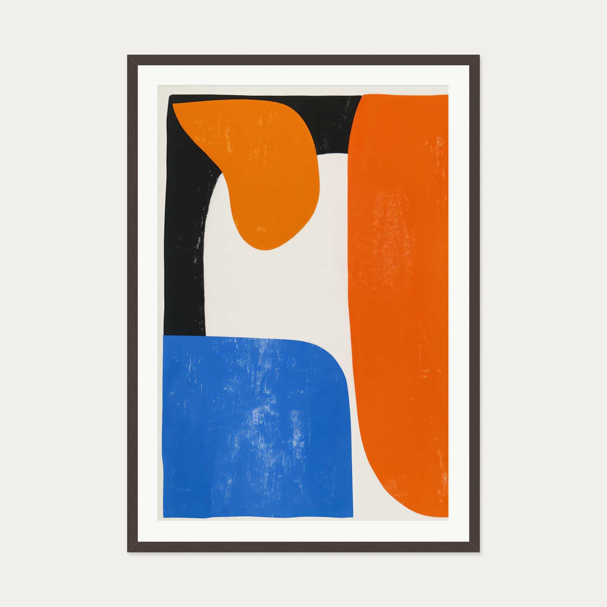 Shapes II Wall Art Print — 70 x 100 cm — Brown Frame