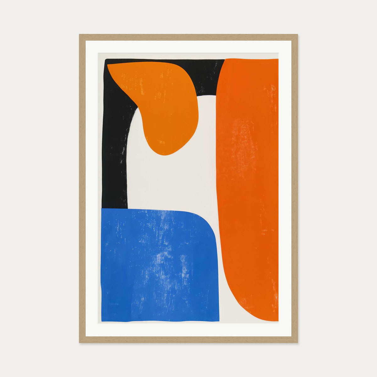Shapes II Wall Art Print — 70 x 100 cm — Oak Frame
