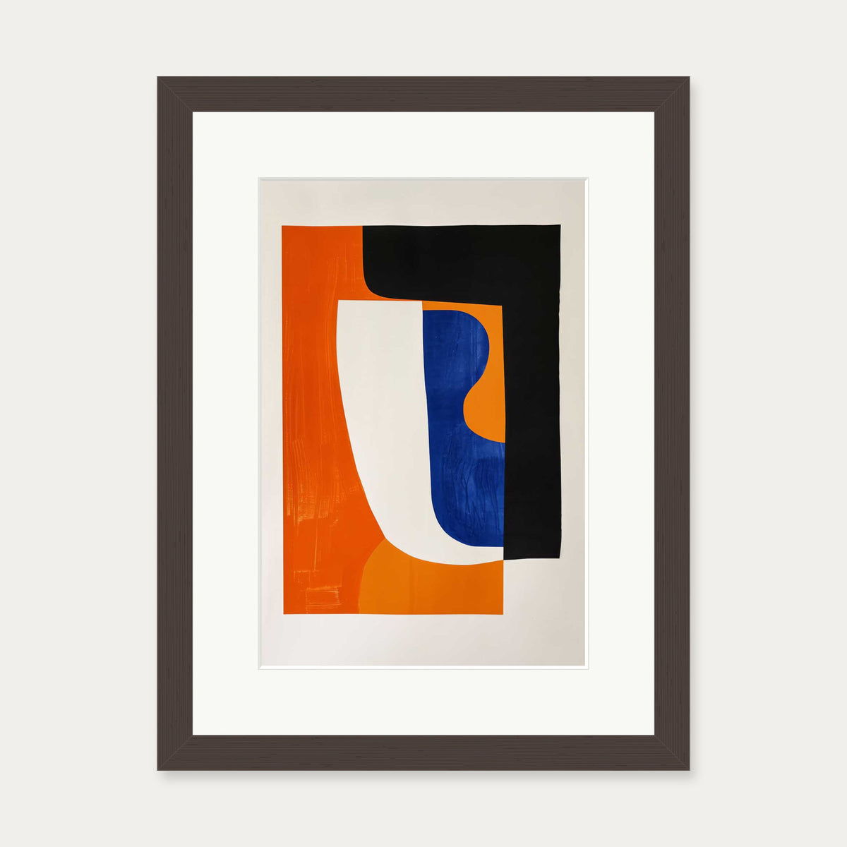Shapes Wall Art Print — 30 x 40 cm — Brown Frame