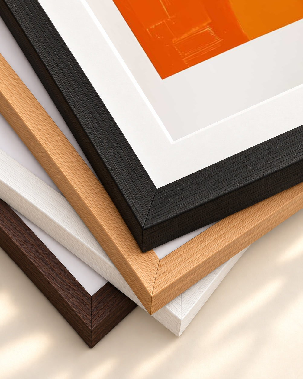 Shapes Wall Art Print — framed print corner with 5 cm mount and bevel