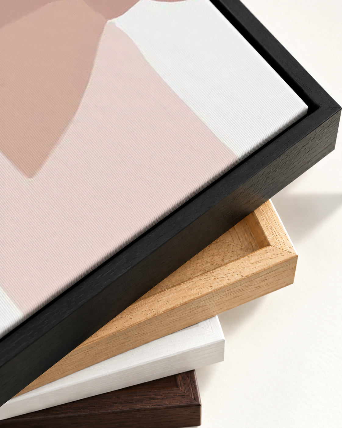 Soft Colours Abstract Canvas Art — framed canvas corner and wrapped canvas detail