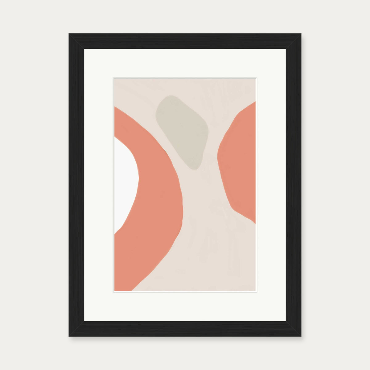 Soft Orange Abstract Art Print — 30 x 40 cm — Black Frame