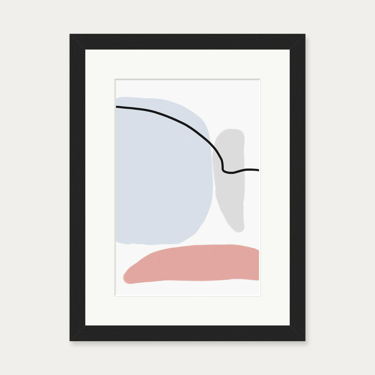 Soft Pastel Illustration Art Print — 30 x 40 cm — Black Frame