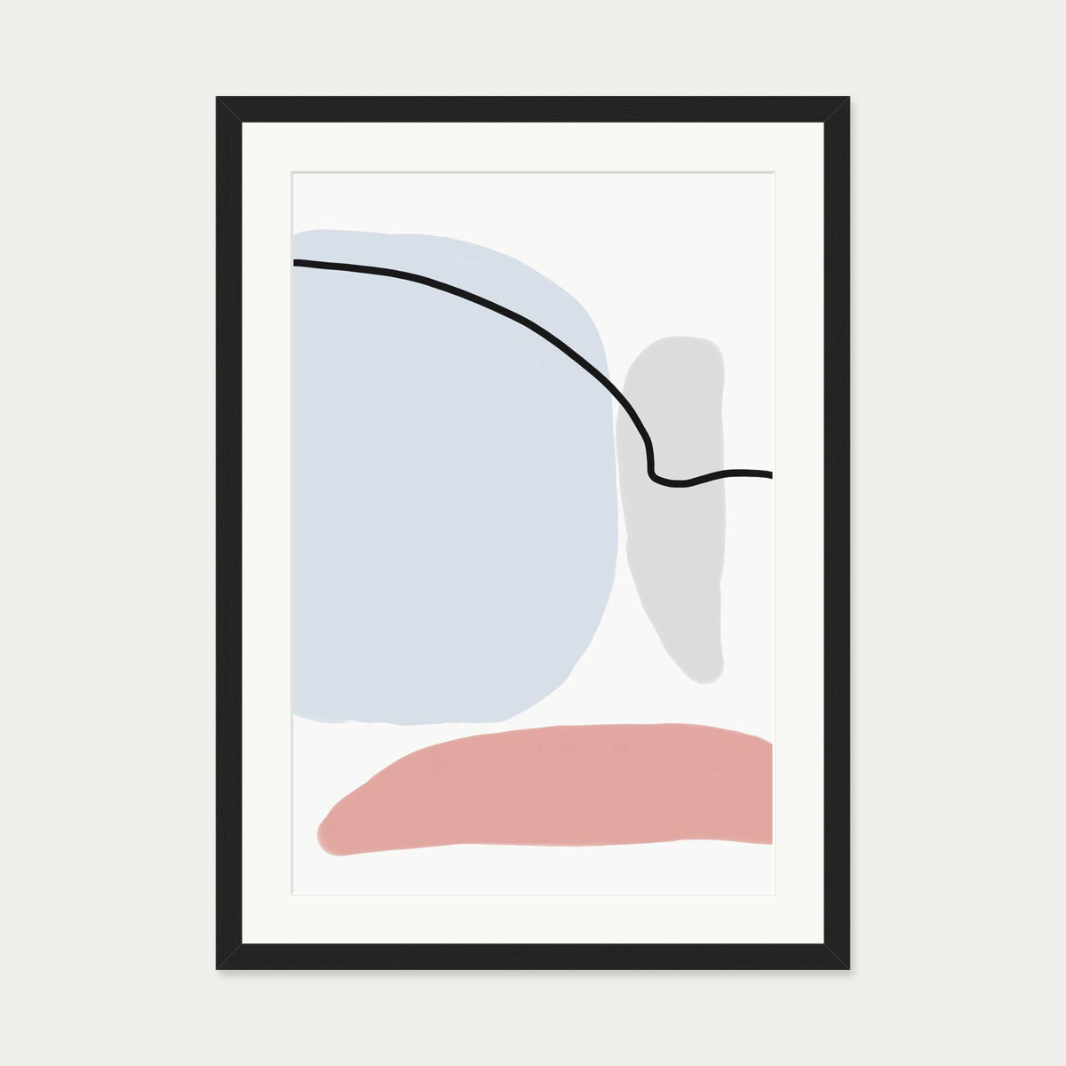 Soft Pastel Illustration Art Print — 50 x 70 cm — Black Frame