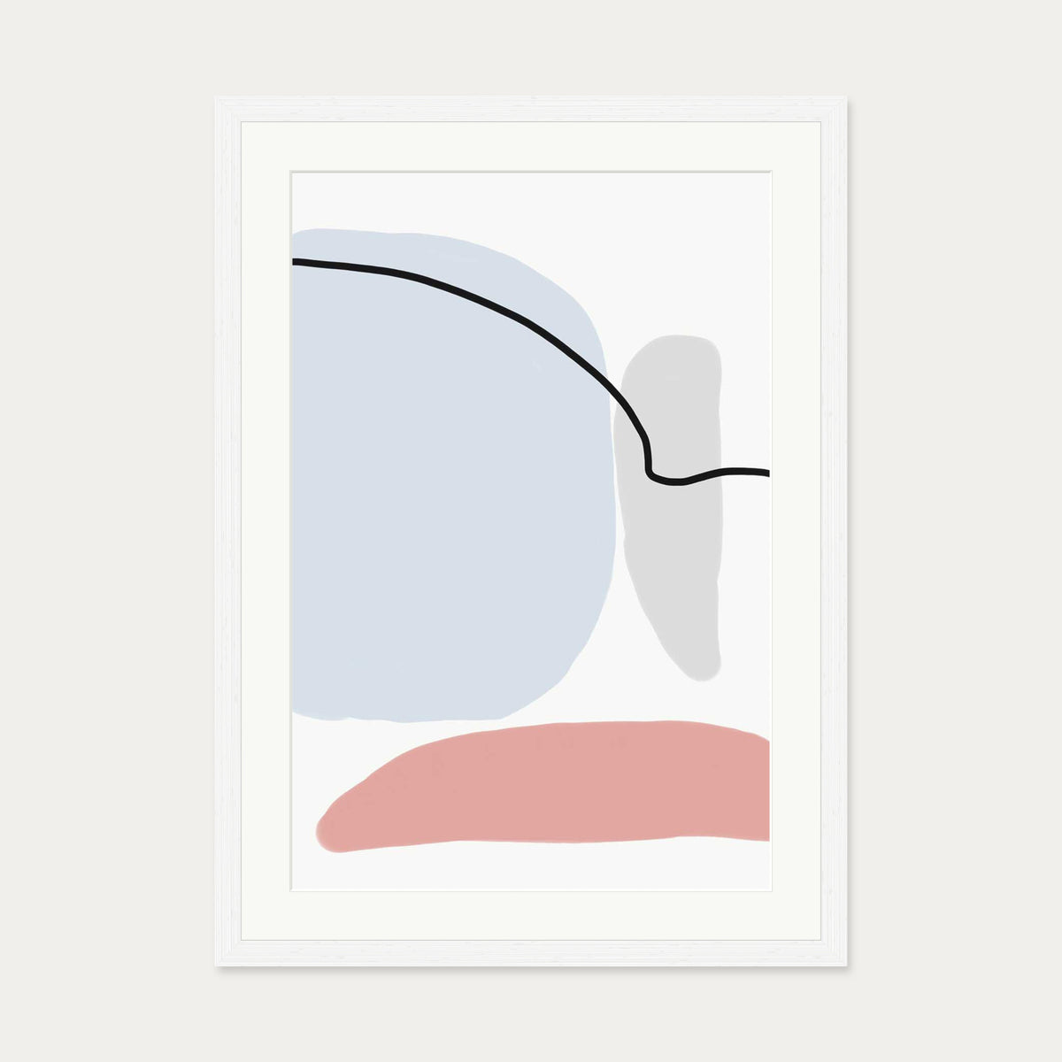 Soft Pastel Illustration Art Print — 50 x 70 cm — White Frame