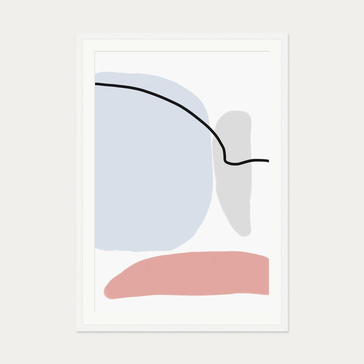 Soft Pastel Illustration Art Print — 70 x 100 cm — White Frame