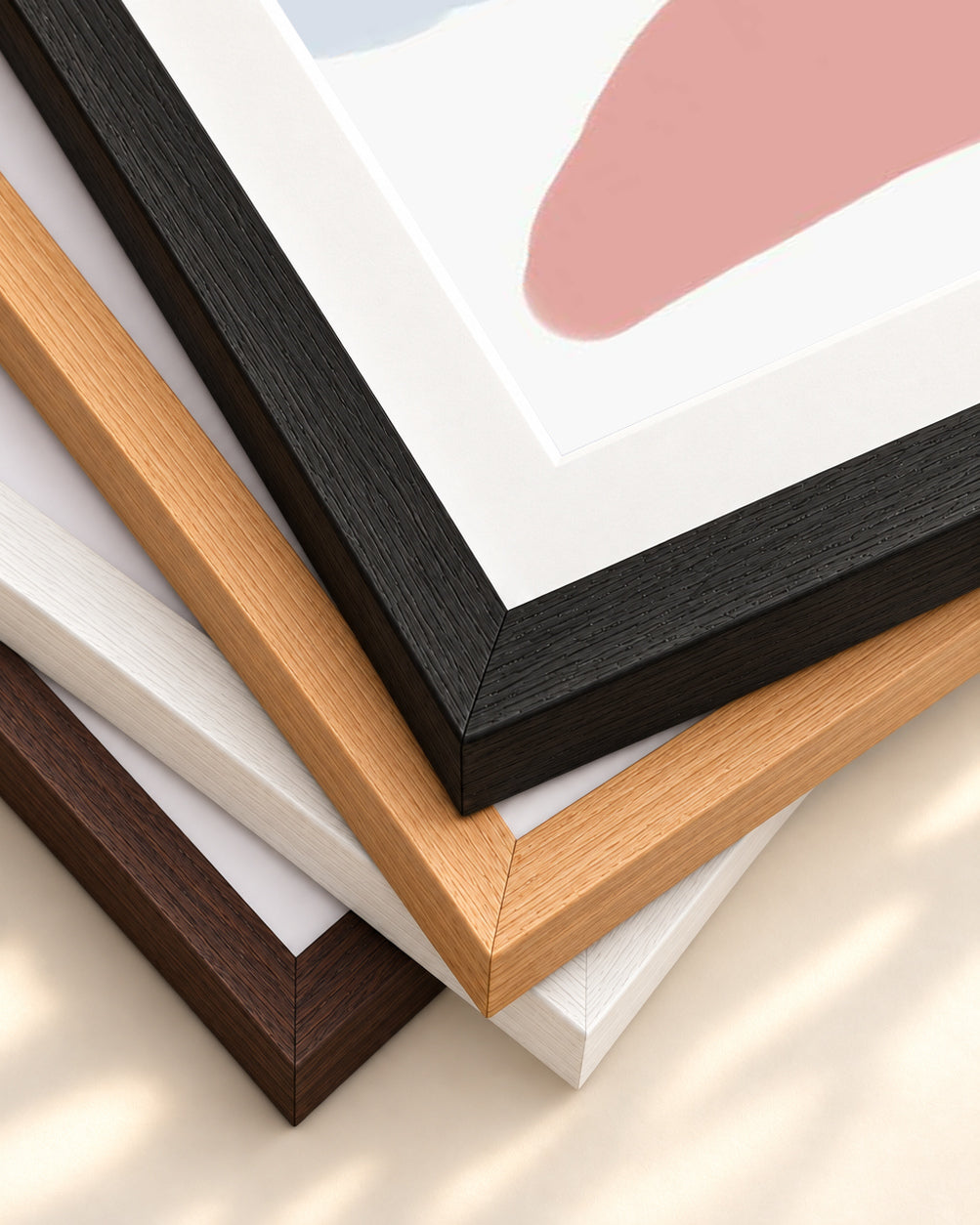 Soft Pastel Illustration Art Print — framed print corner with 5 cm mount and bevel