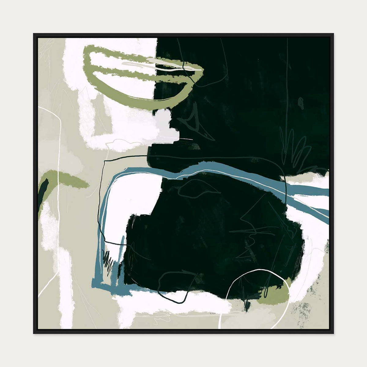 Soho Canvas Art — 100 x 100 cm — Black Frame
