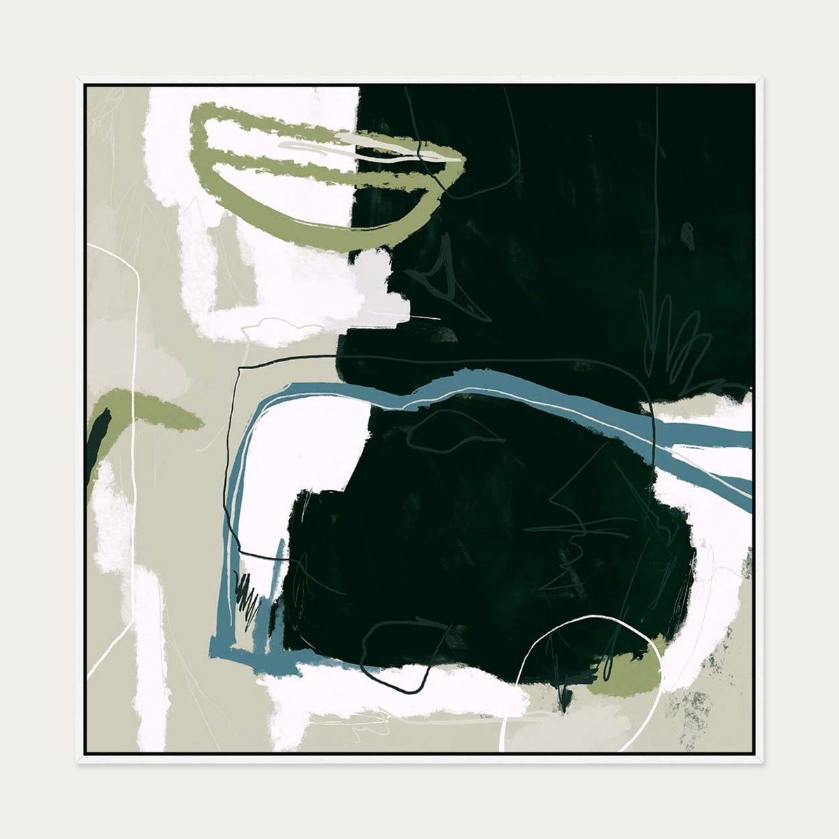 Soho Canvas Art — 100 x 100 cm — White Frame