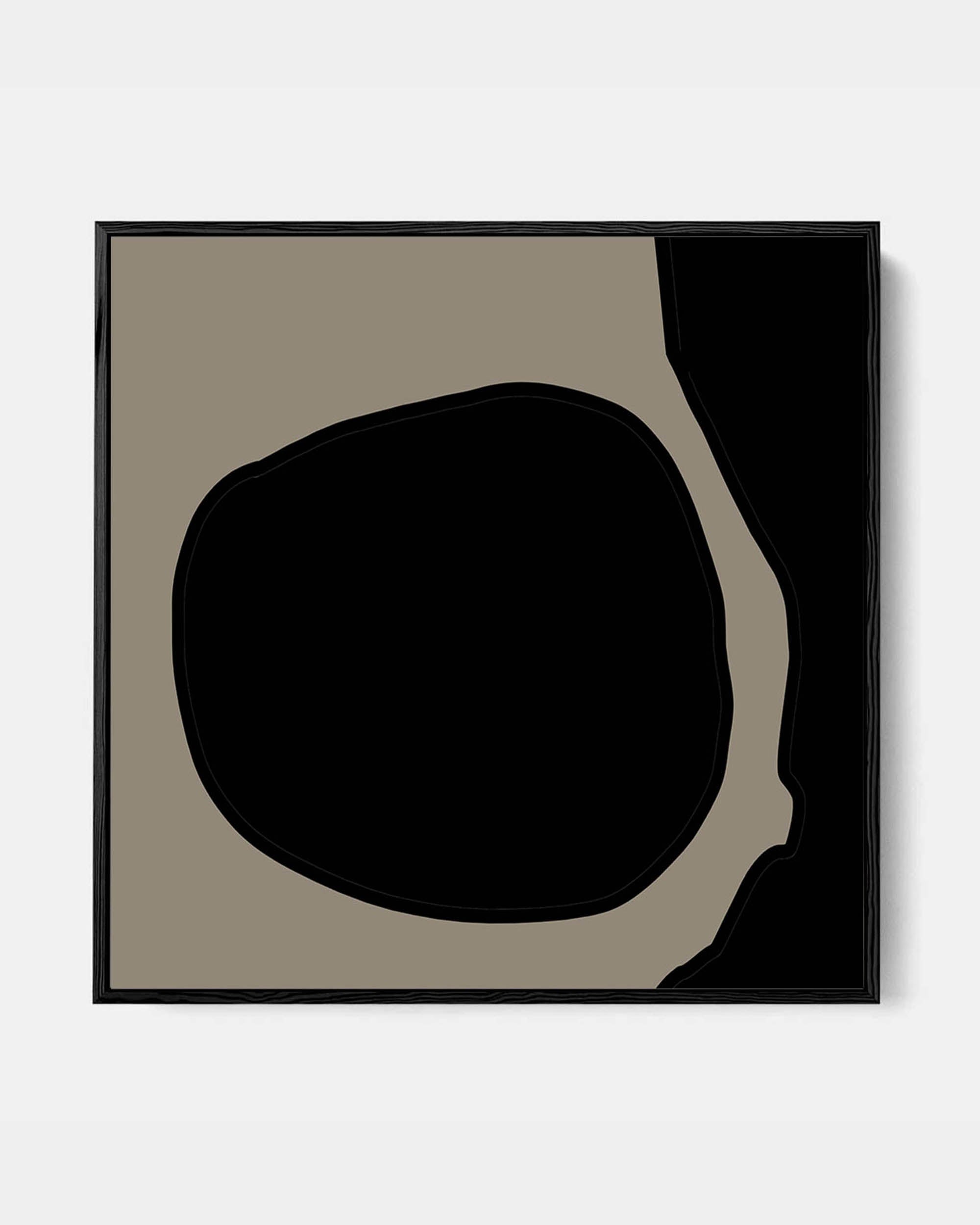 Black Neutral Shapes Framed Canvas