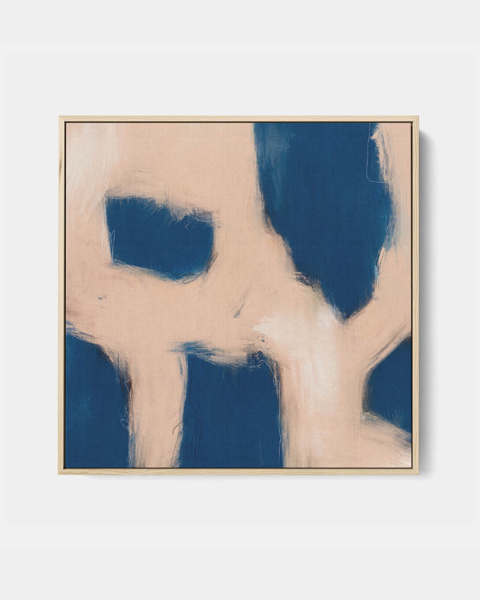 Blush Block Out Framed Canvas