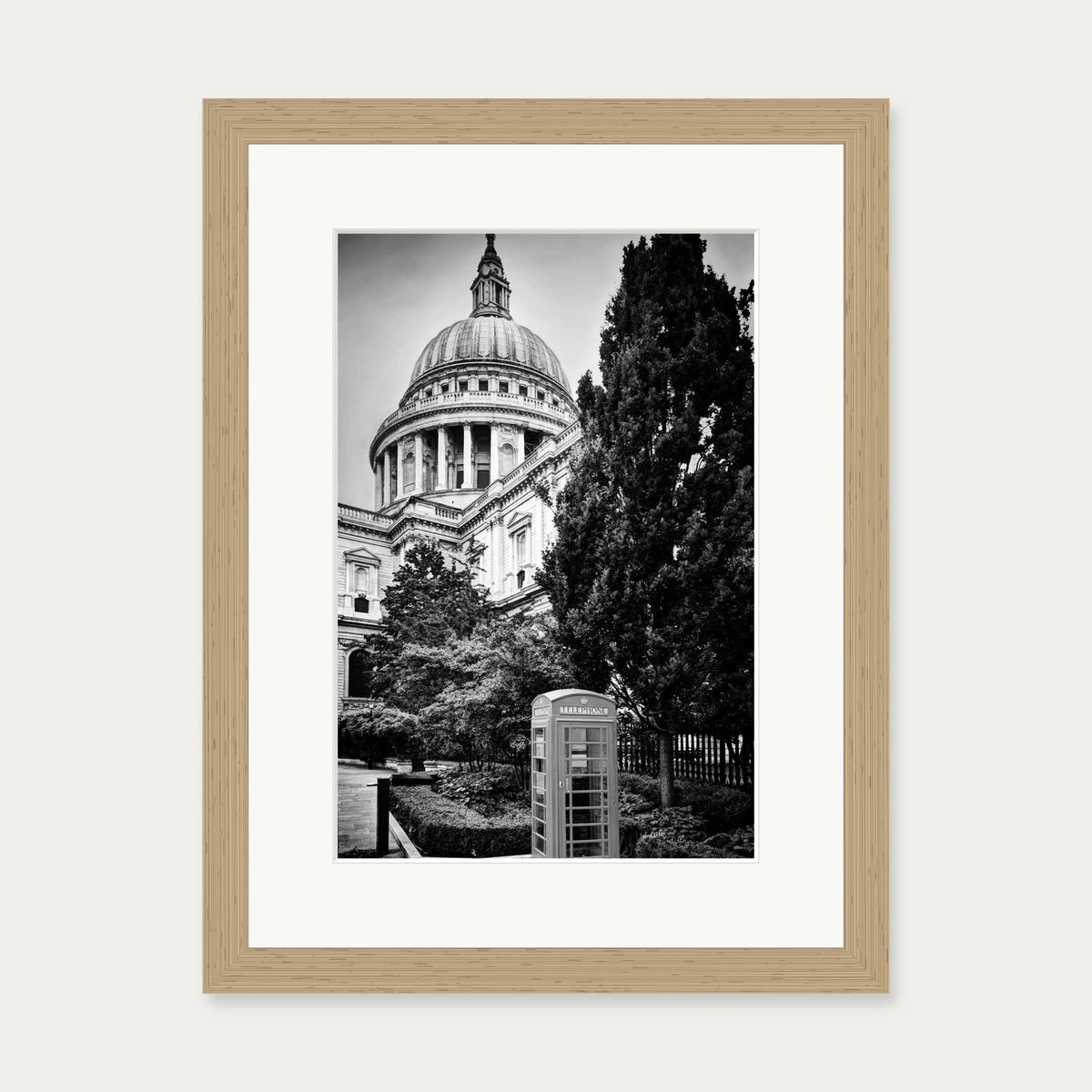 St Paul's Cathedral Art Print — 30 x 40 cm — Oak Frame