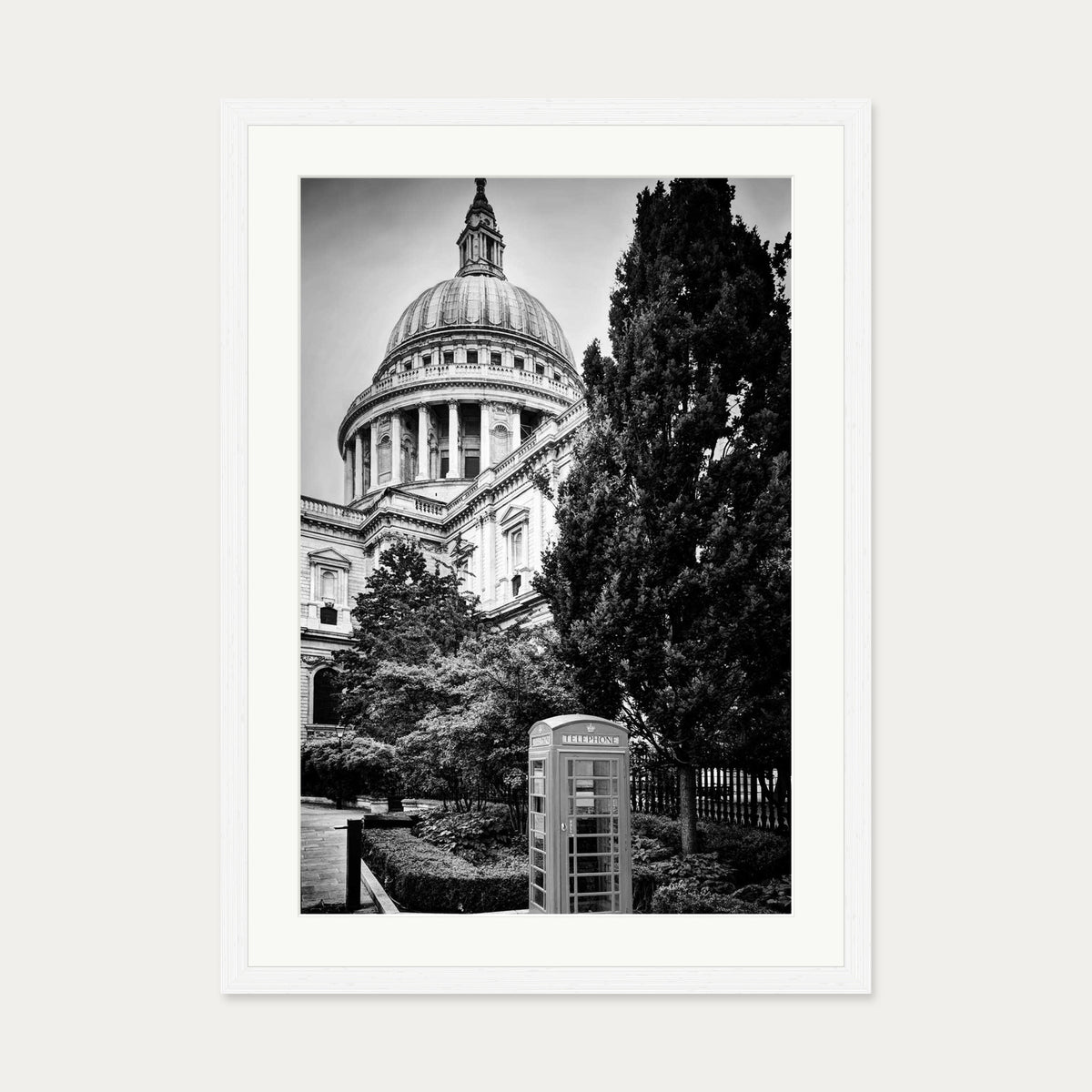 St Paul's Cathedral Art Print — 50 x 70 cm — White Frame