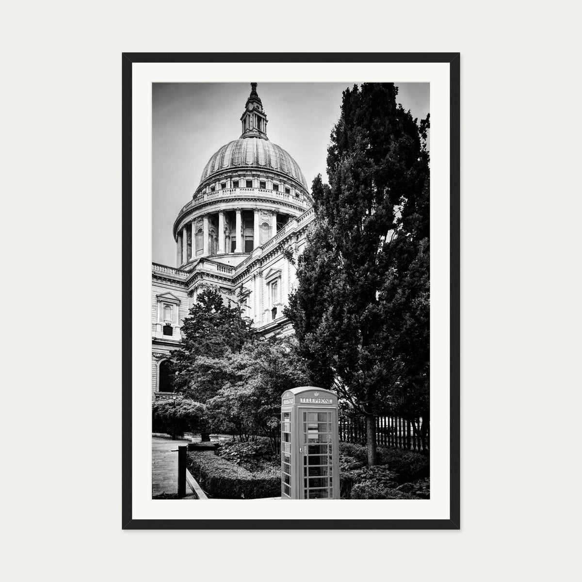 St Paul's Cathedral Art Print — 70 x 100 cm — Black Frame