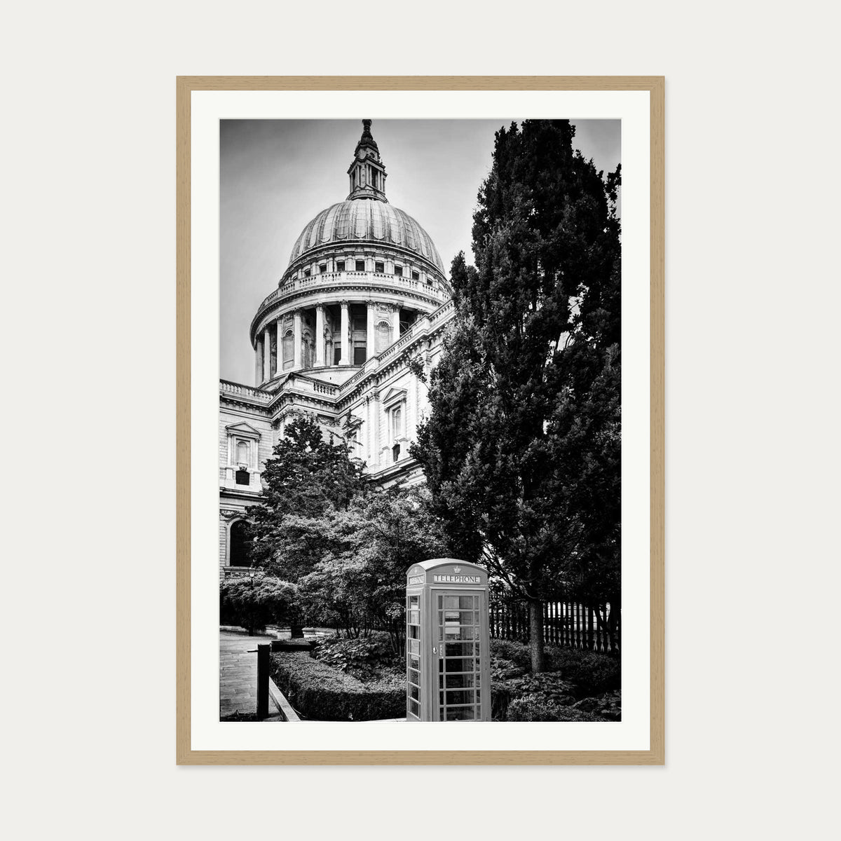 St Paul's Cathedral Art Print — 70 x 100 cm — Oak Frame