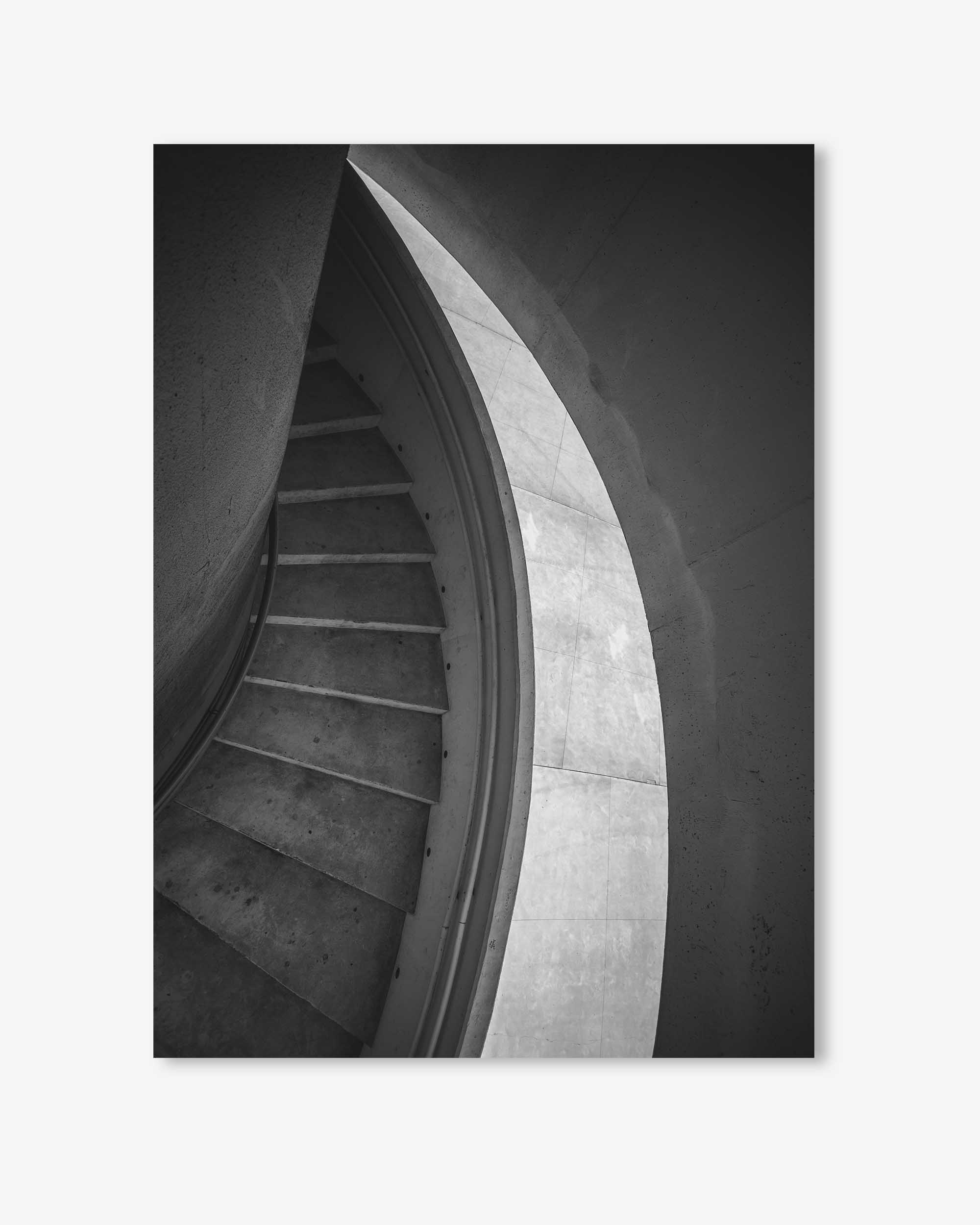 Black & White Stairs Wall Art Print