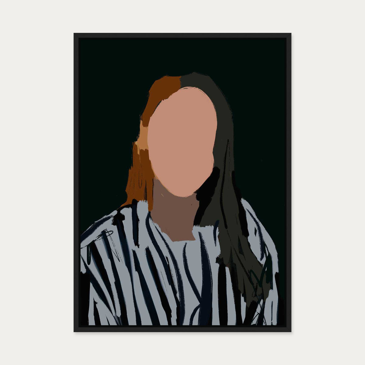 Staring At You In The Mirror Canvas Art Print — 50 x 70 cm — Black Frame