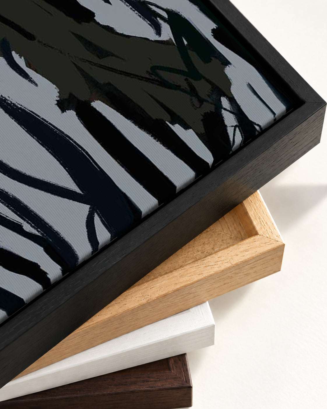 Staring At You In The Mirror Canvas Art Print — framed canvas corner and wrapped canvas detail