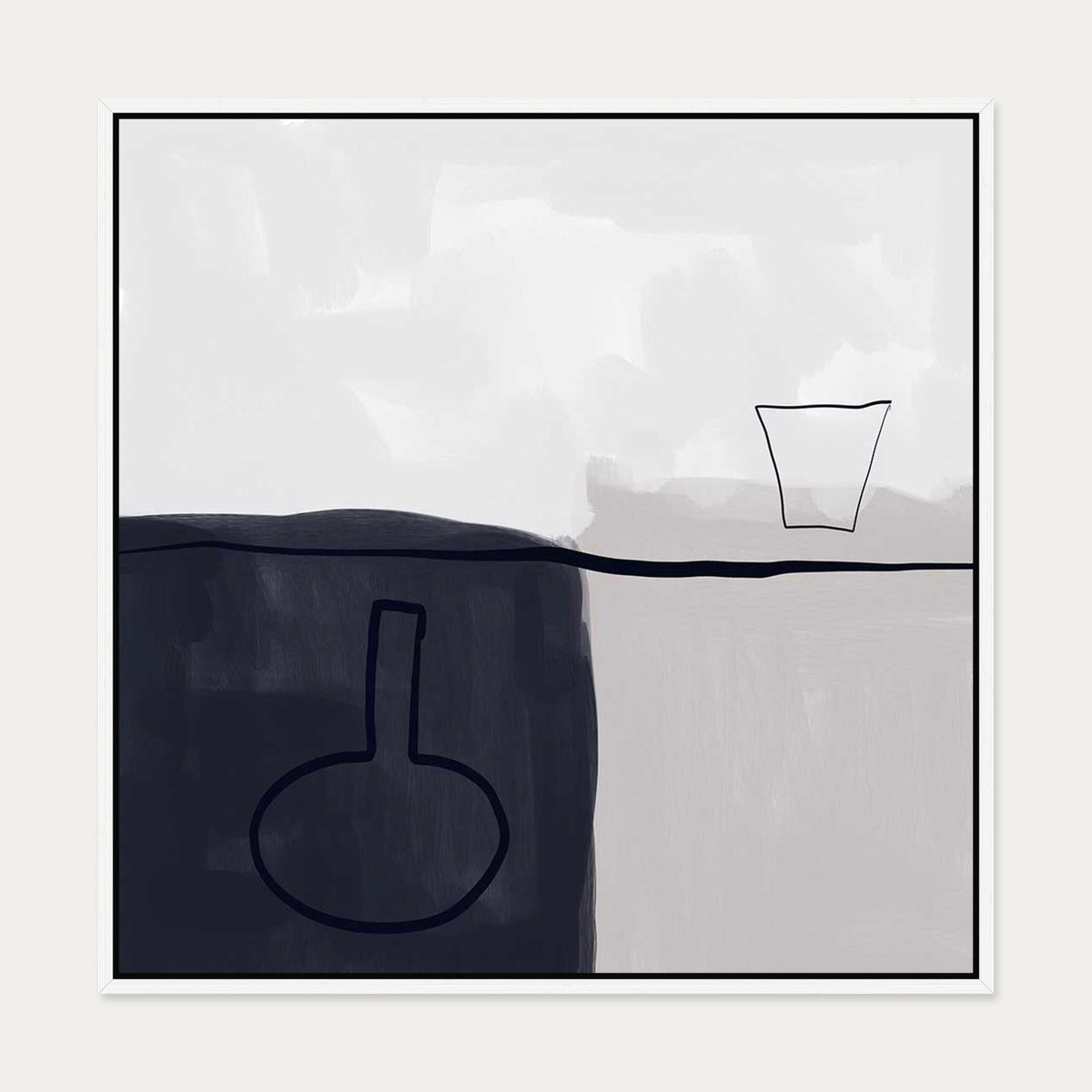 Still Life Abstract I Canvas Art — 70 x 70 cm — White Frame