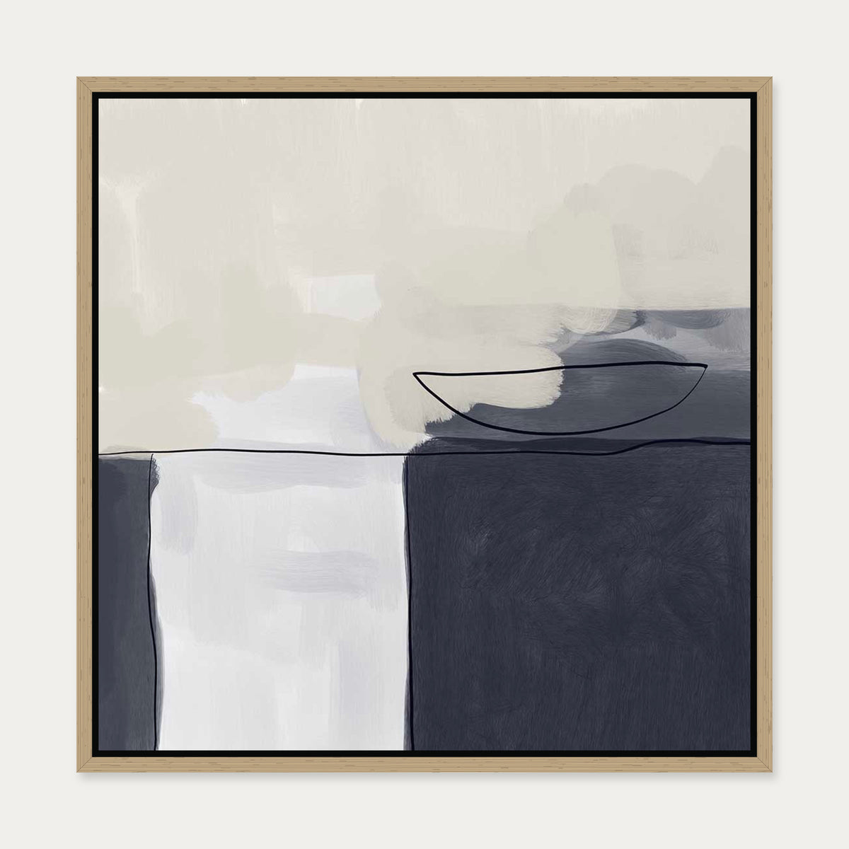 Still Life Abstract II Canvas Art — 50 x 50 cm — Oak Frame