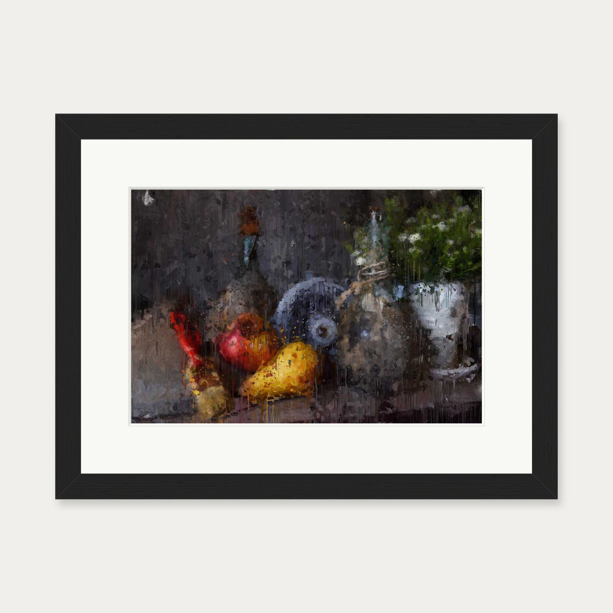Still Life Impressionist Art Print — 30 x 40 cm — Black Frame