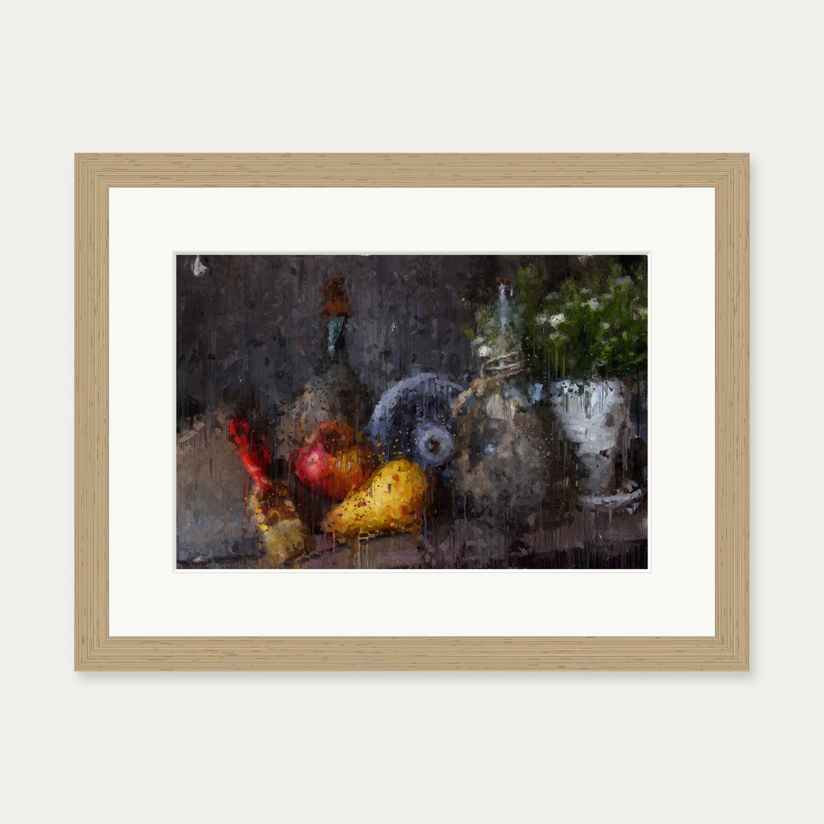 Still Life Impressionist Art Print — 30 x 40 cm — Oak Frame