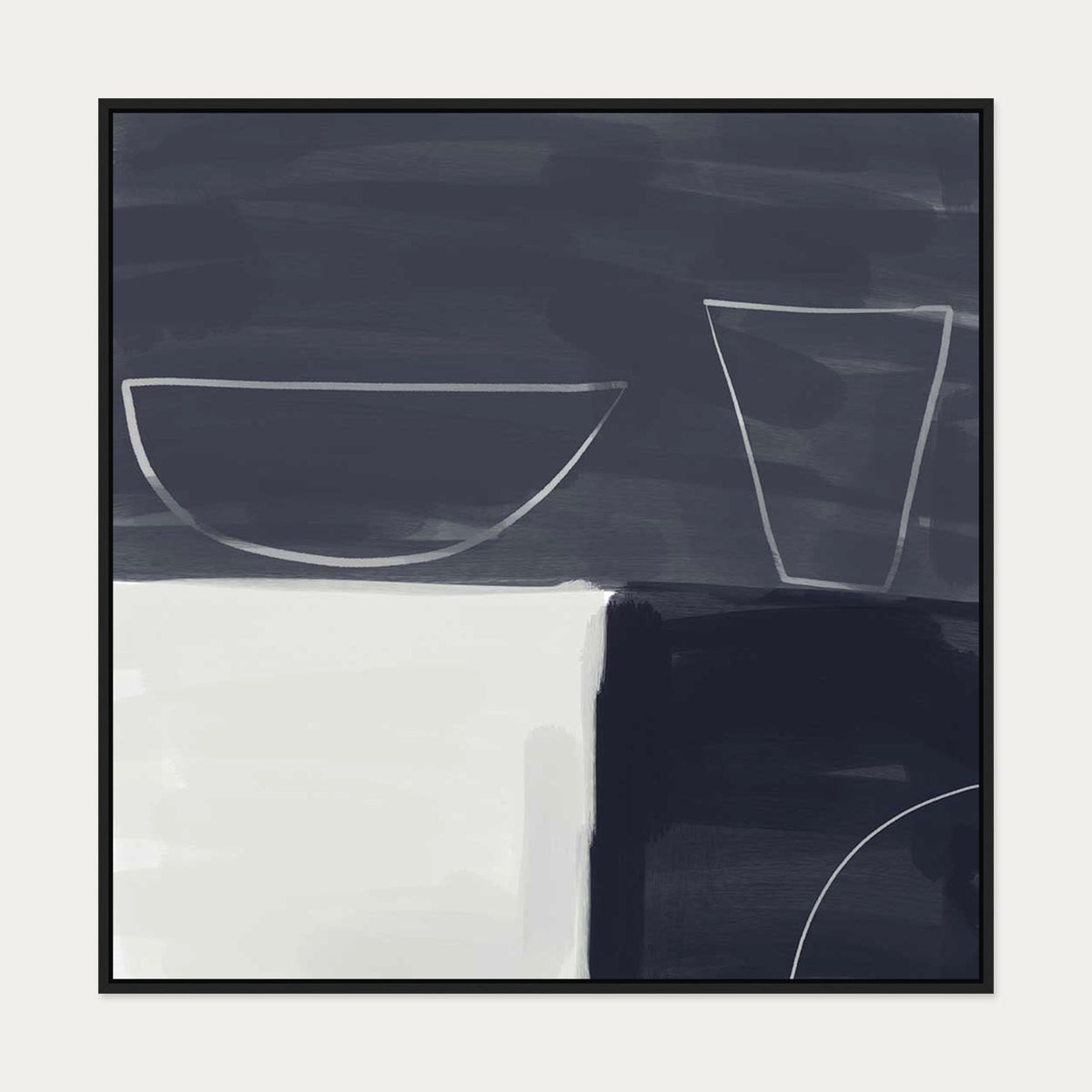 Still Life Study II Canvas Art — 100 x 100 cm — Black Frame