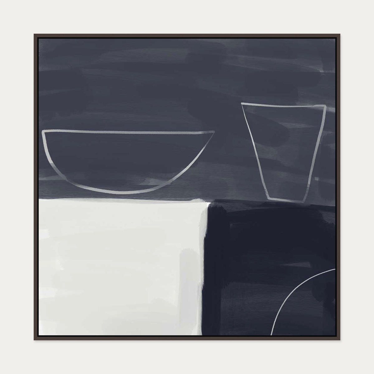 Still Life Study II Canvas Art — 100 x 100 cm — Brown Frame