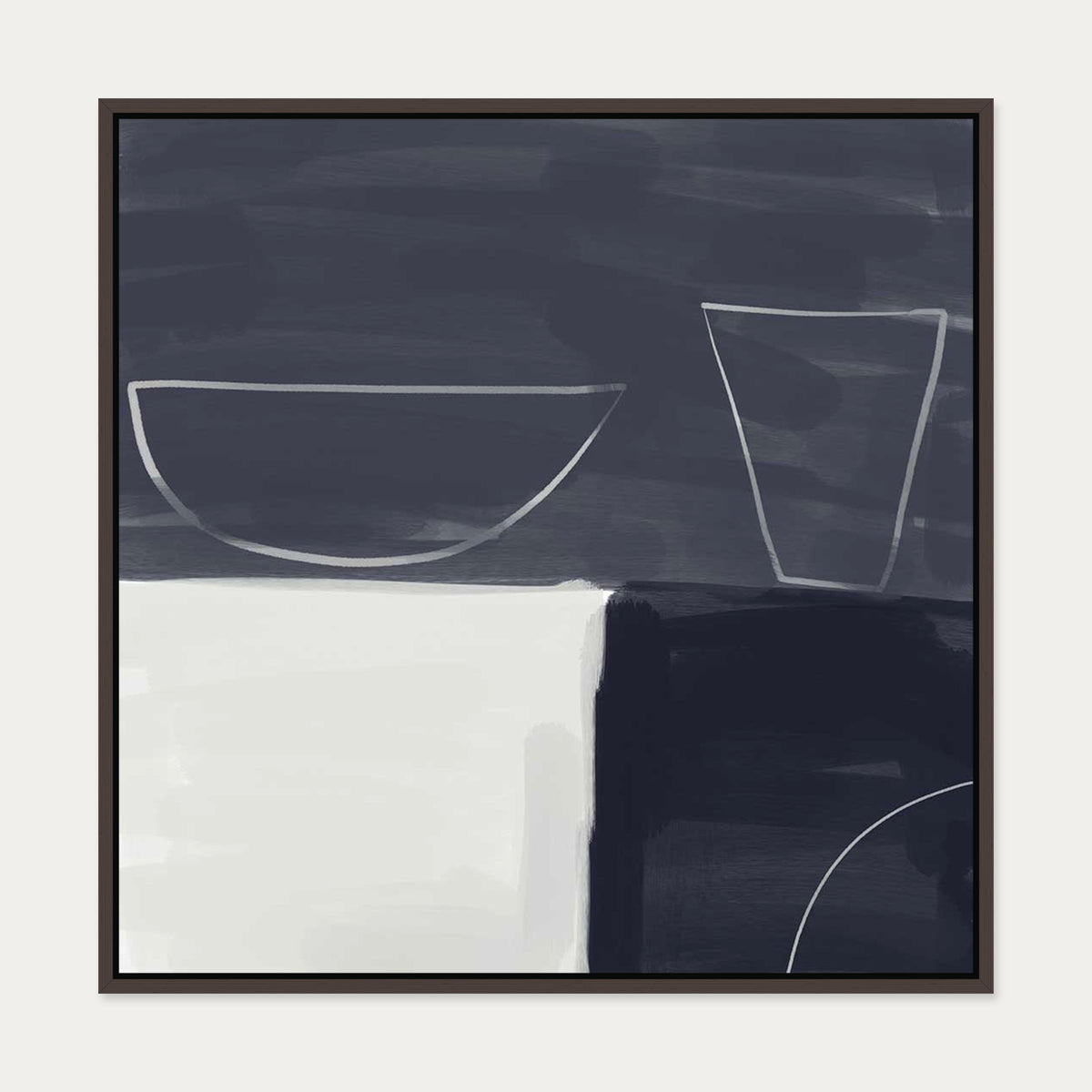 Still Life Study II Canvas Art — 70 x 70 cm — Brown Frame