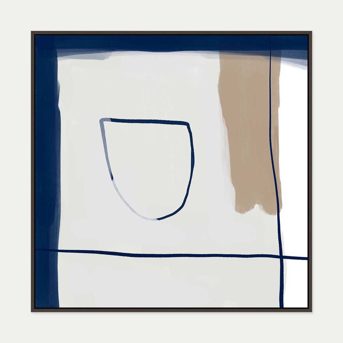 Still Life Study III Canvas Art — 100 x 100 cm — Brown Frame