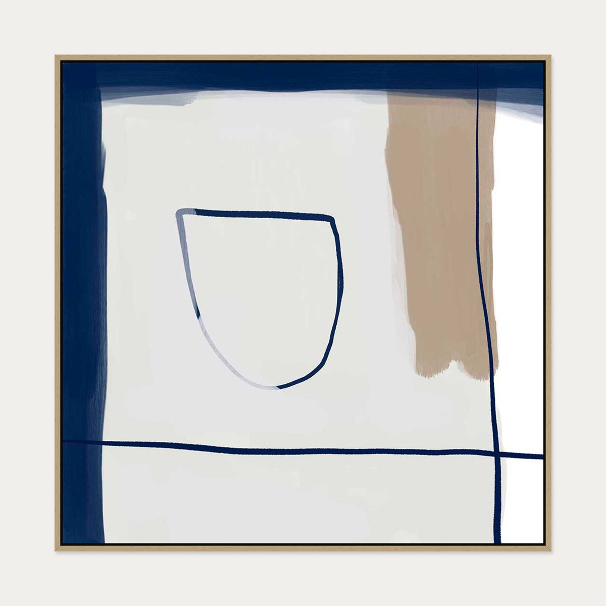 Still Life Study III Canvas Art — 100 x 100 cm — Oak Frame
