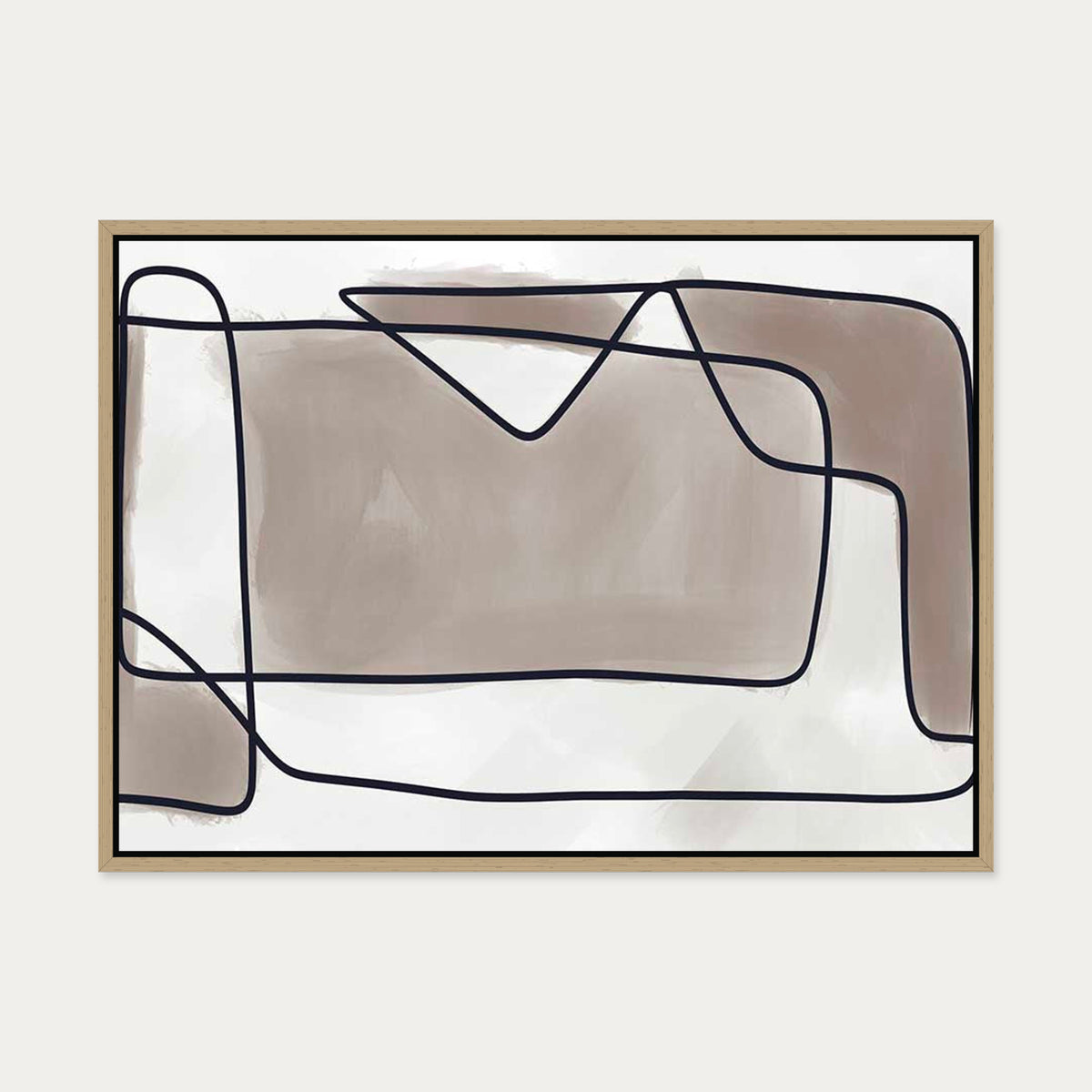 Subjective Neutral Canvas Art — 50 x 70 cm — Oak Frame