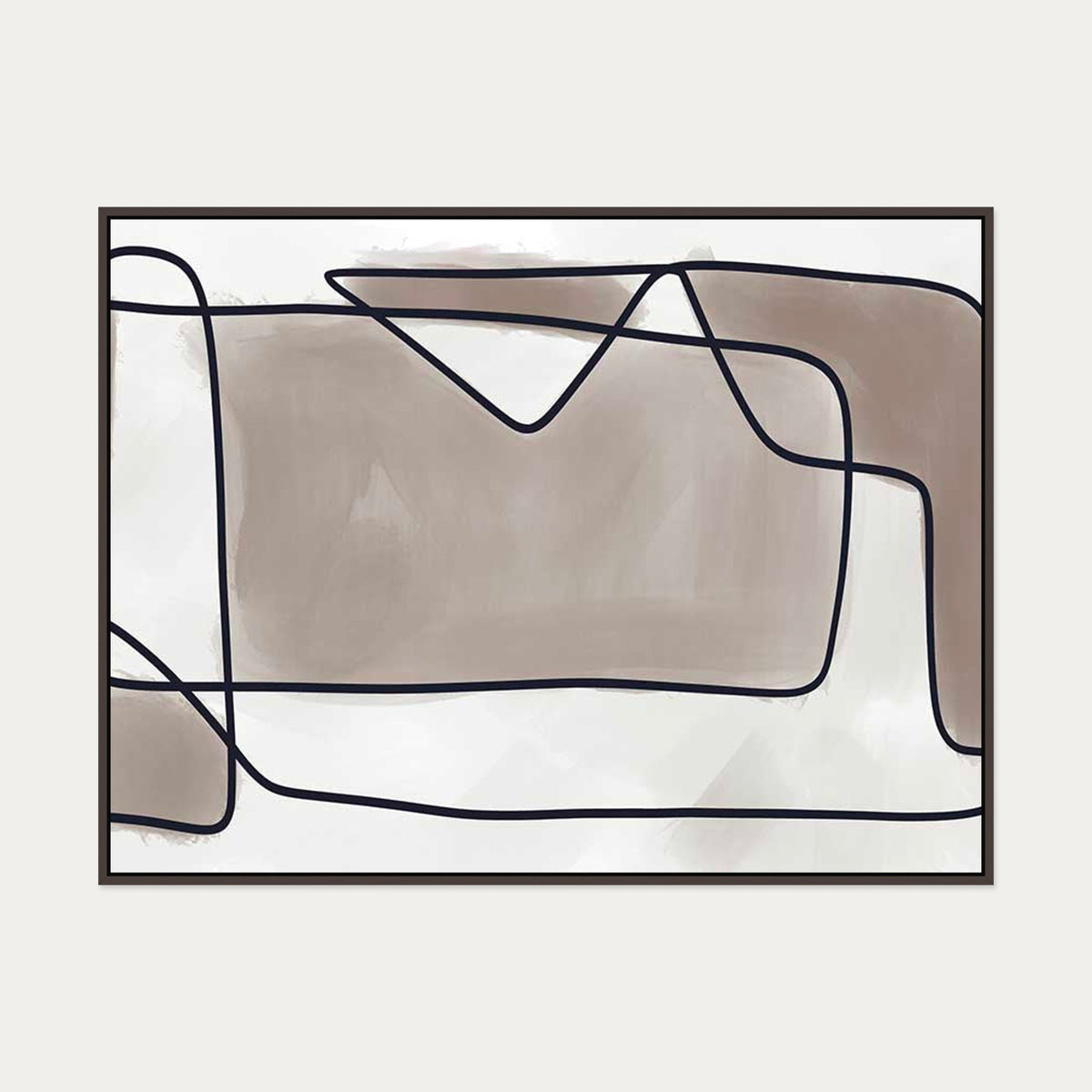 Subjective Neutral Canvas Art — 90 x 120 cm — Brown Frame