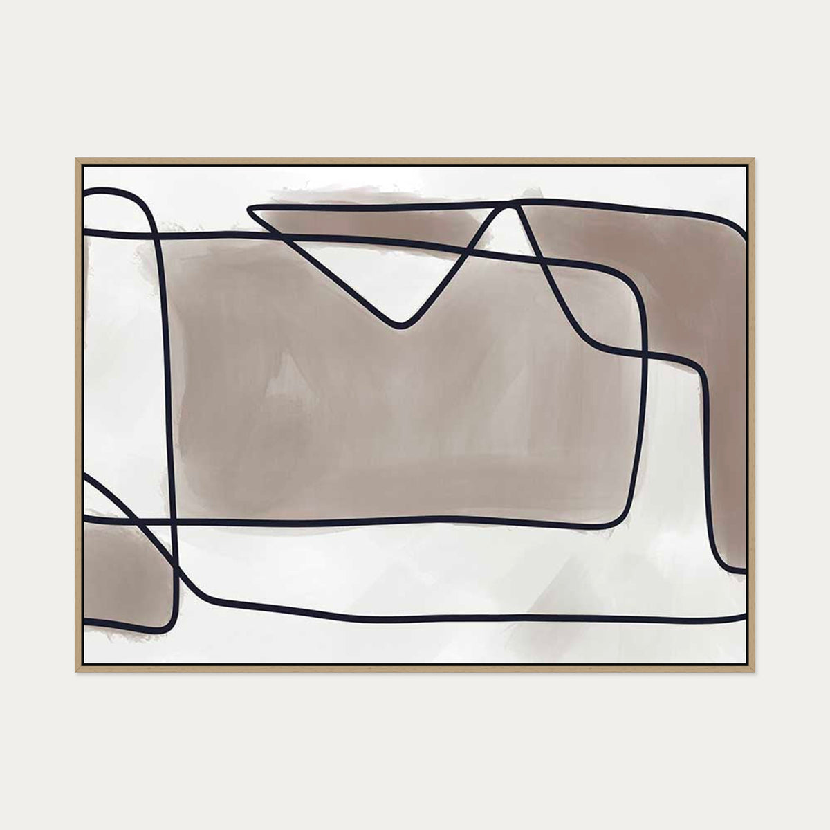 Subjective Neutral Canvas Art — 90 x 120 cm — Oak Frame
