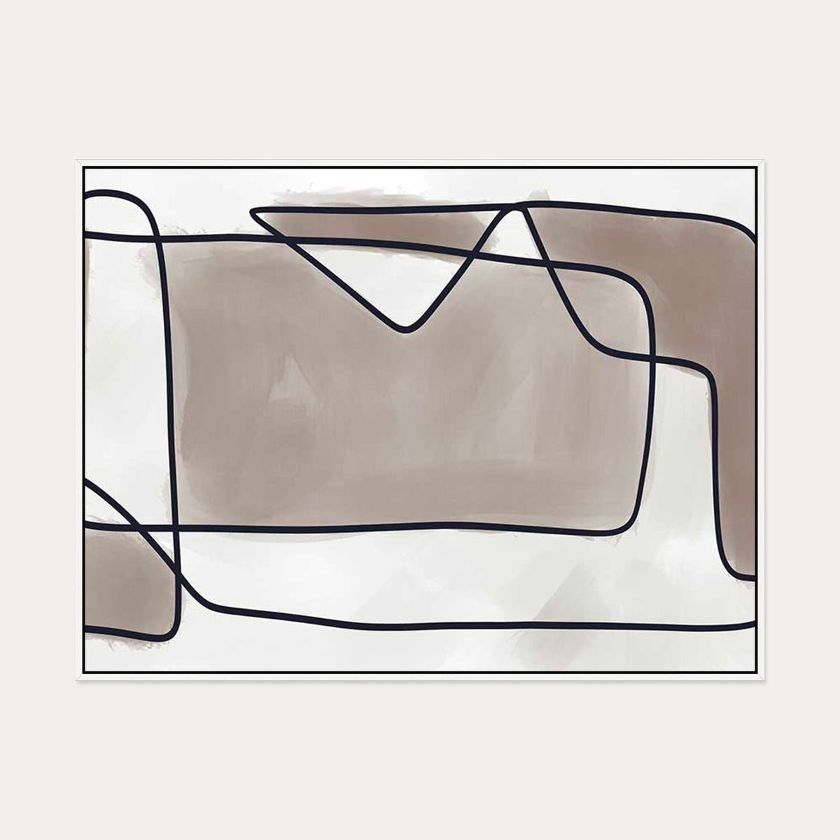Subjective Neutral Canvas Art — 90 x 120 cm — White Frame
