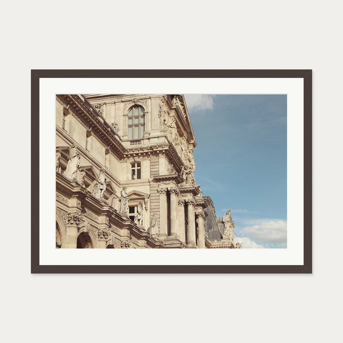 Summer In Paris II Art Poster — 50 x 70 cm — Brown Frame