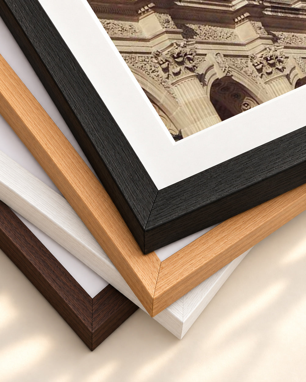 Summer In Paris II Art Poster — framed print corner with 5 cm mount and bevel