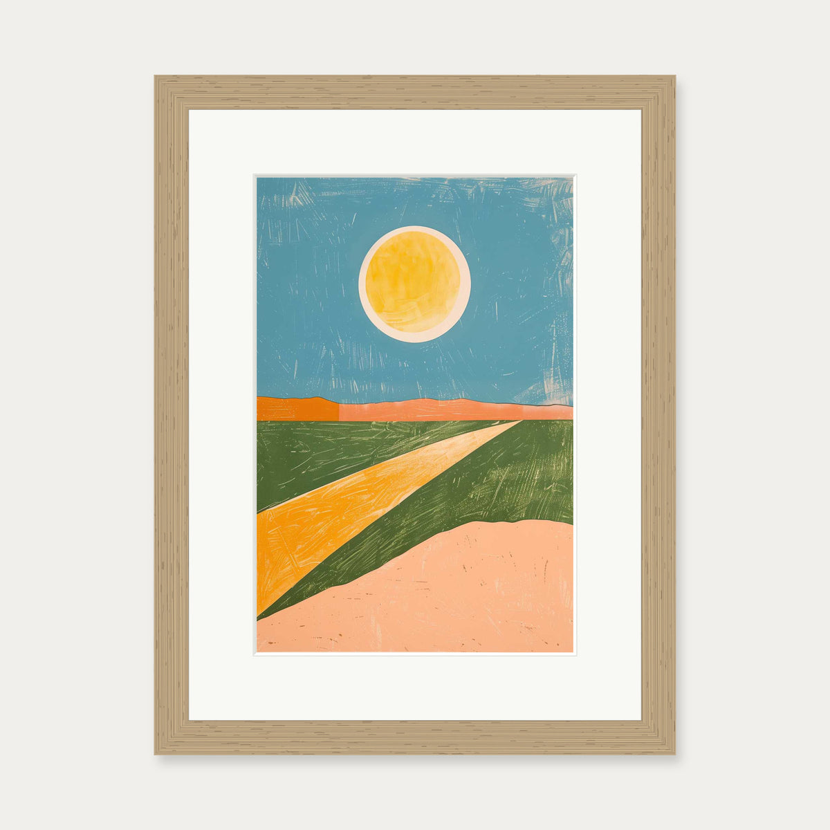 Sunny Day Wall Art Print — 30 x 40 cm — Oak Frame