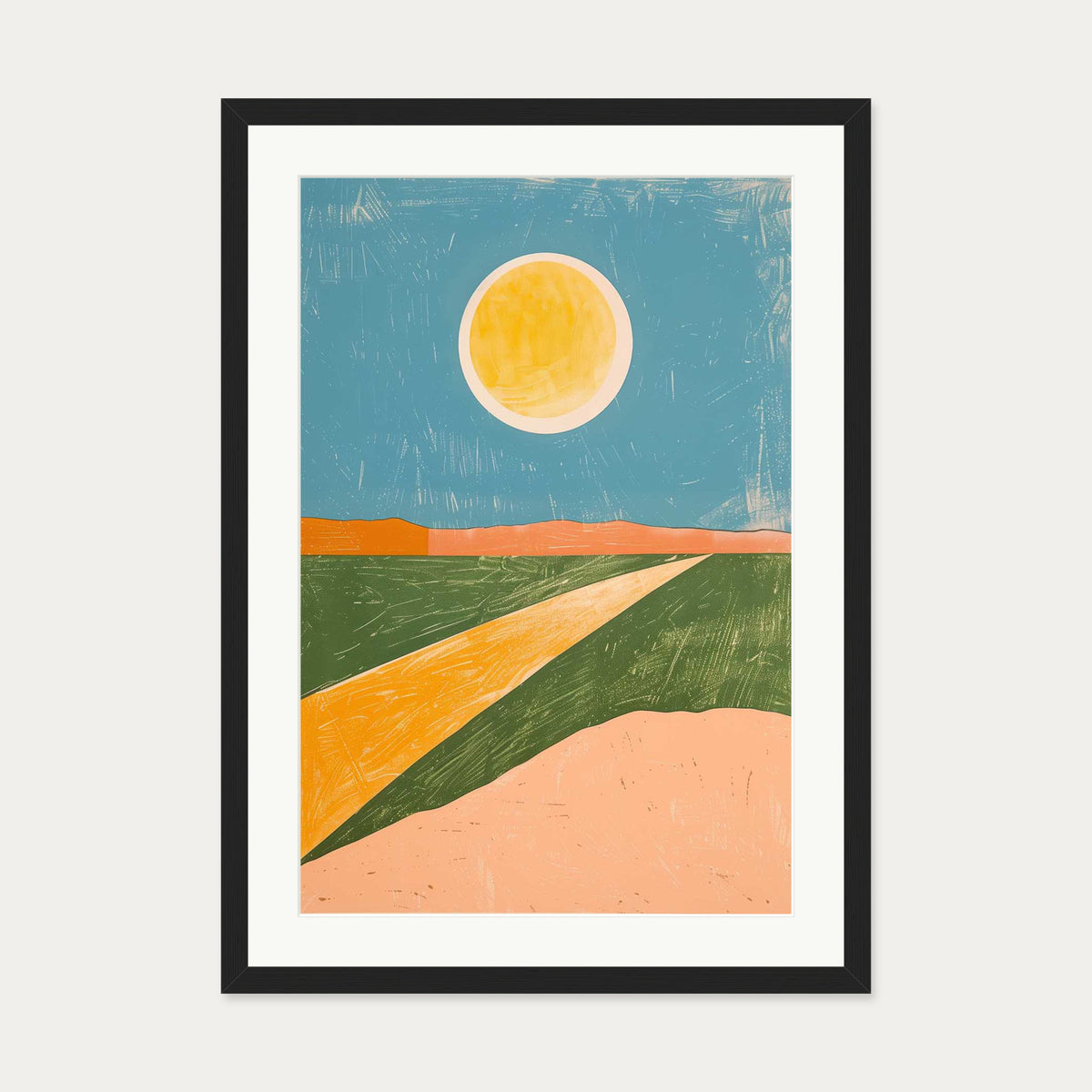 Sunny Day Wall Art Print — 50 x 70 cm — Black Frame