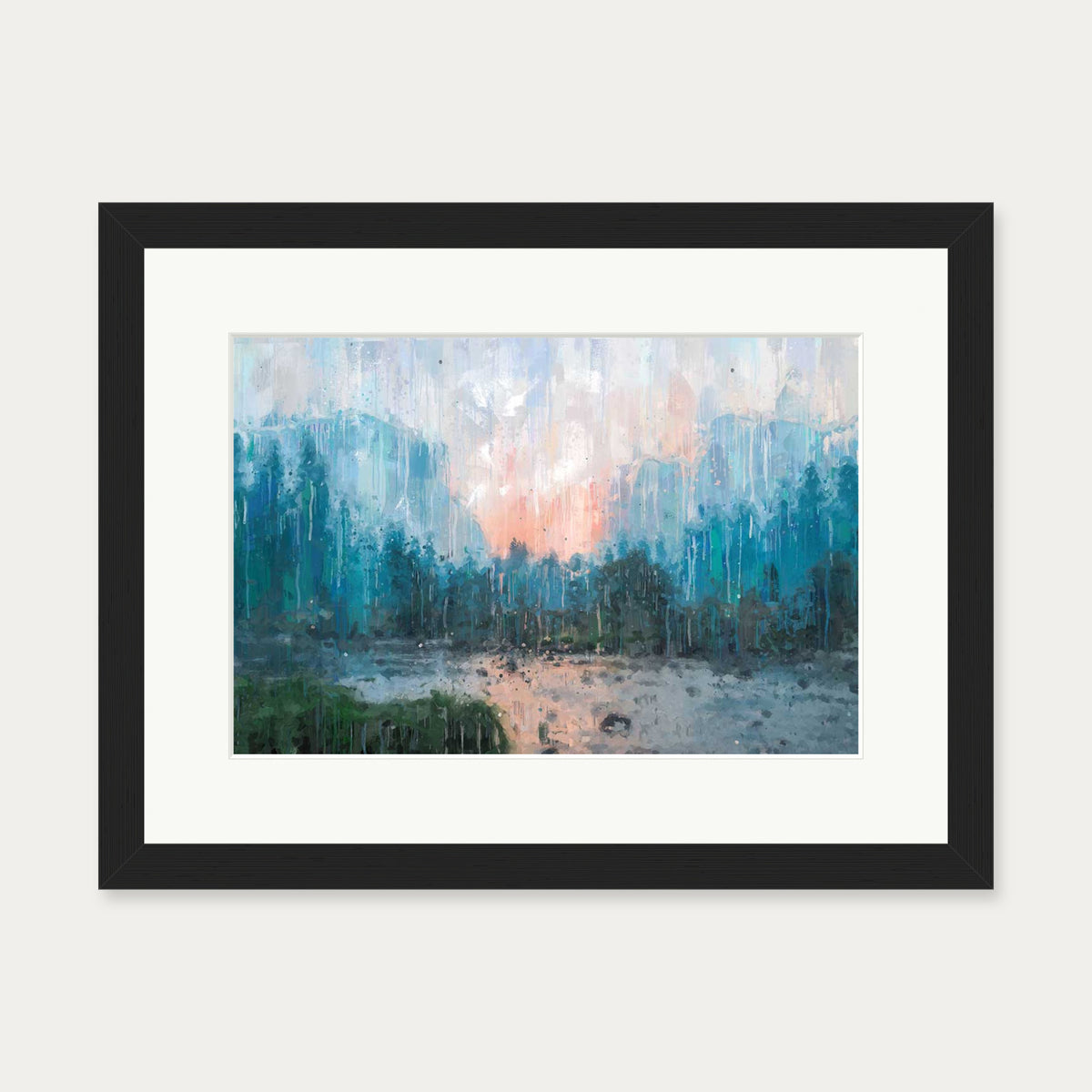 Sunset Landscape Art Print — 30 x 40 cm — Black Frame