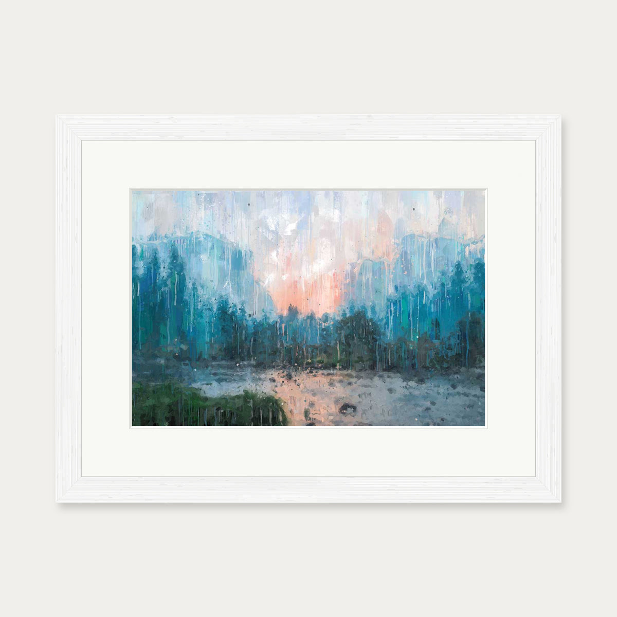 Sunset Landscape Art Print — 30 x 40 cm — White Frame