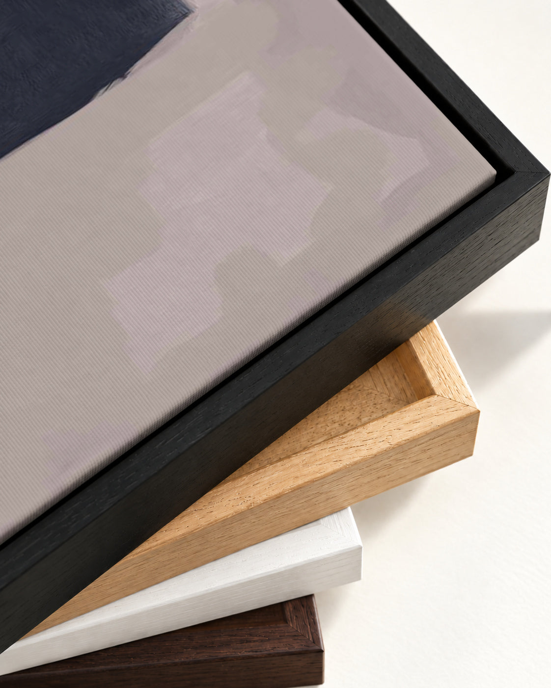 Swan In Flight Canvas Art — framed canvas corner and wrapped canvas detail