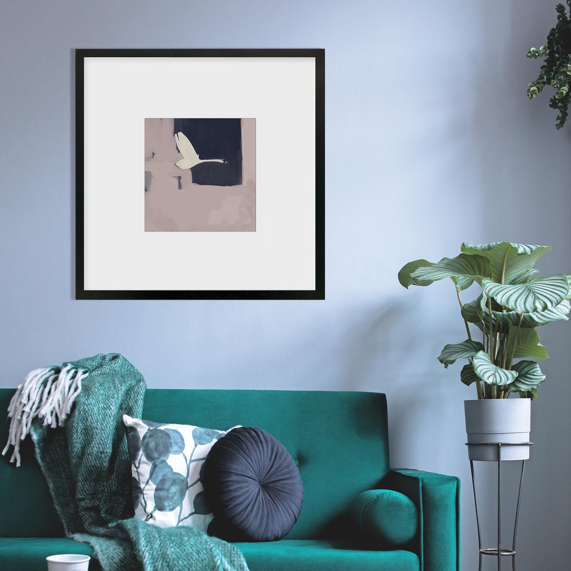Swan In Flight Art Print-Abstract House
